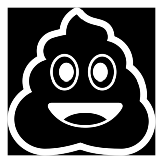 Pile Of Poo Emoji Decal (White)